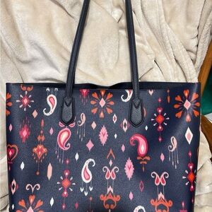Talbots Blue and Pink Patterned Shoulder Bag
